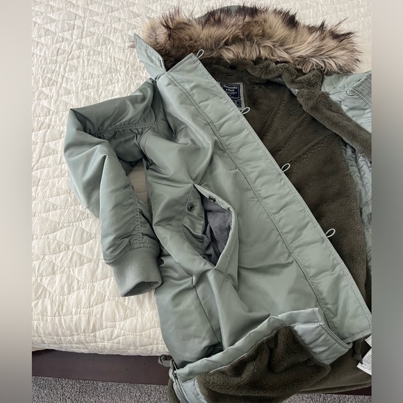 🔥ABERCROMBIE AND FITCH Green Parka Size Small - Picture 6 of 13